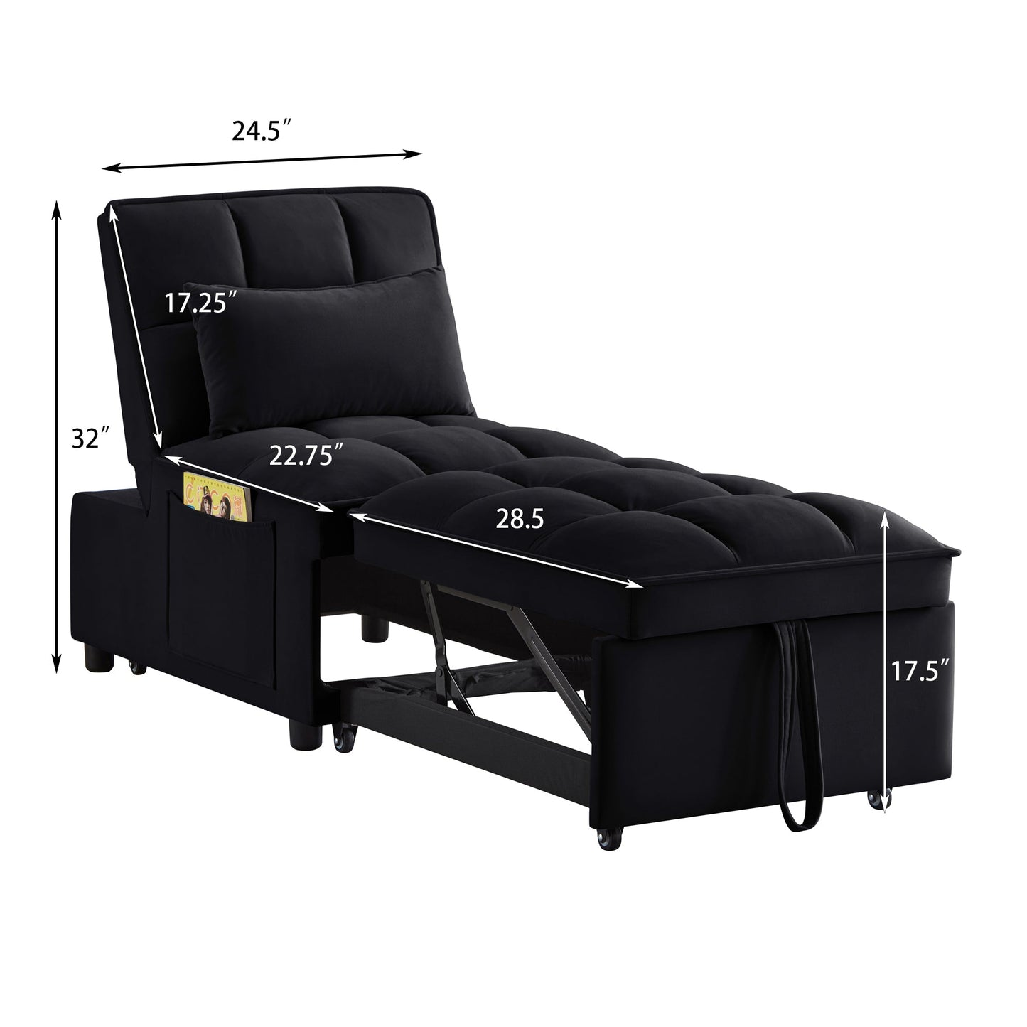 New 4 in 1 Multi-Function Single Pull-out Chaise