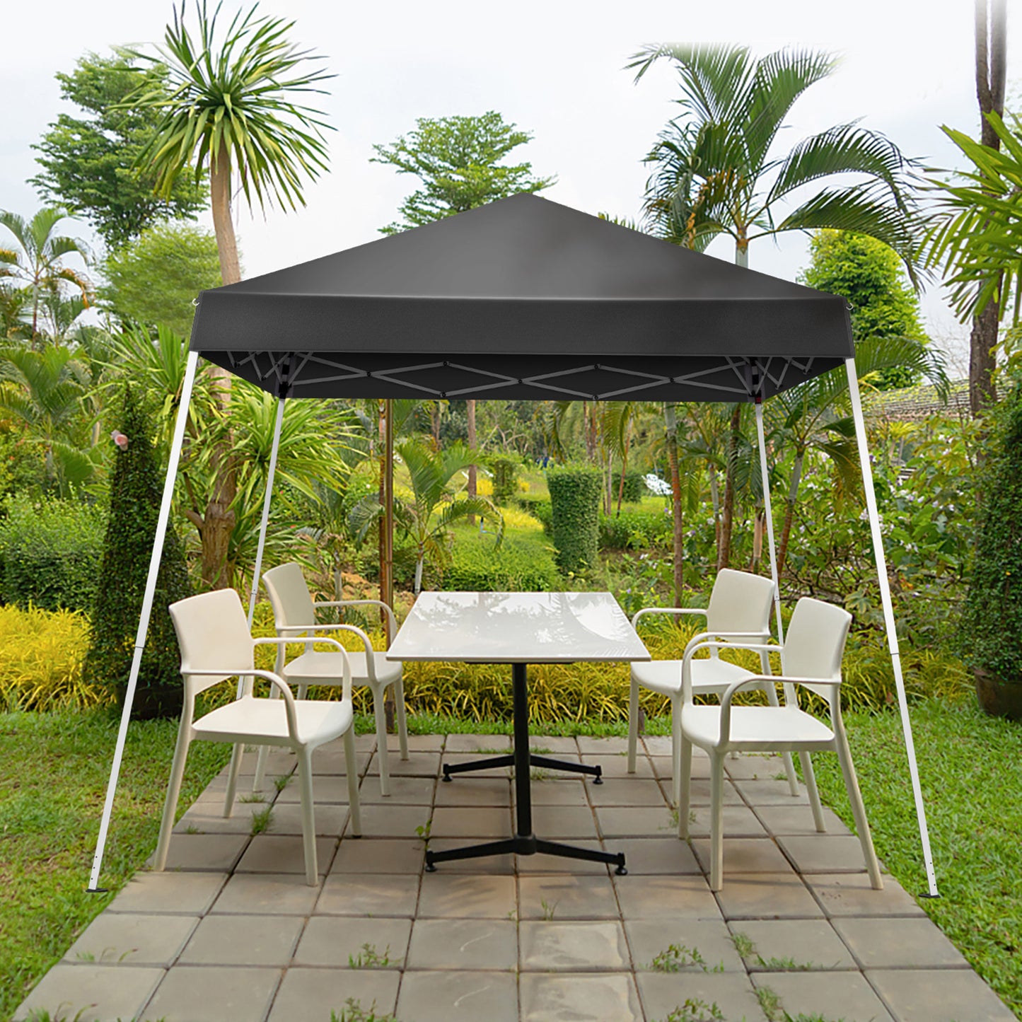 NEW 6X6ft Dark Gray Bevel No Enclosure Oxford Cloth Sprayed Iron Pipe Portable Folding Shed Shelter Tent