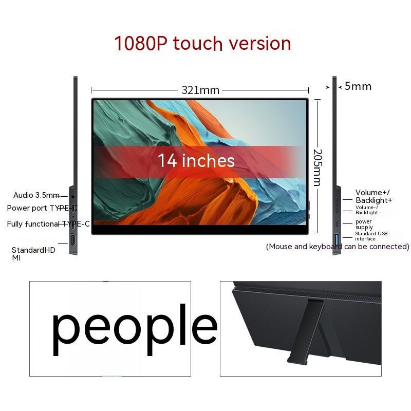 NEW Touch Portable Monitor Mobile Phone Computer Game External Expansion Screen