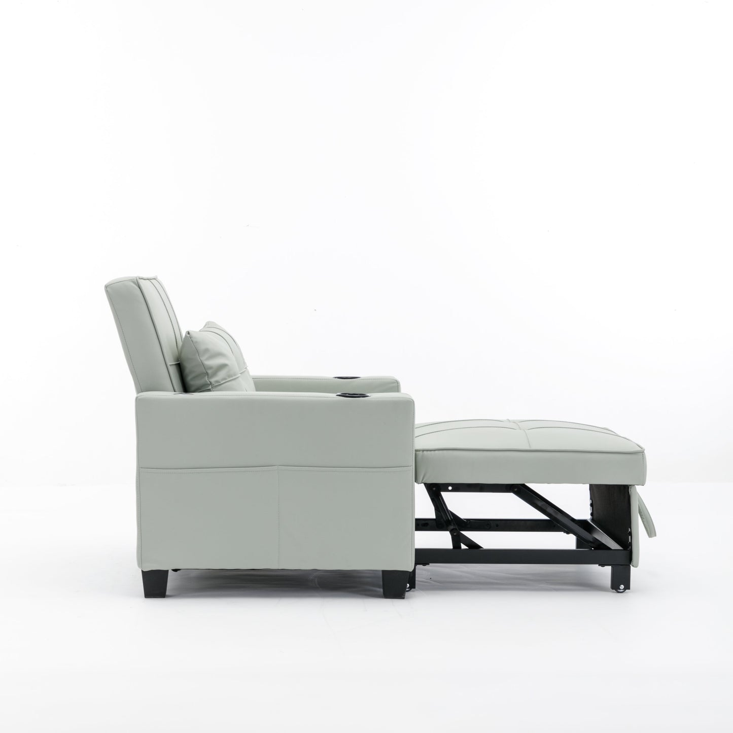 New Green Leather Futon 3-in-1 Pull Out Sleeper Chair