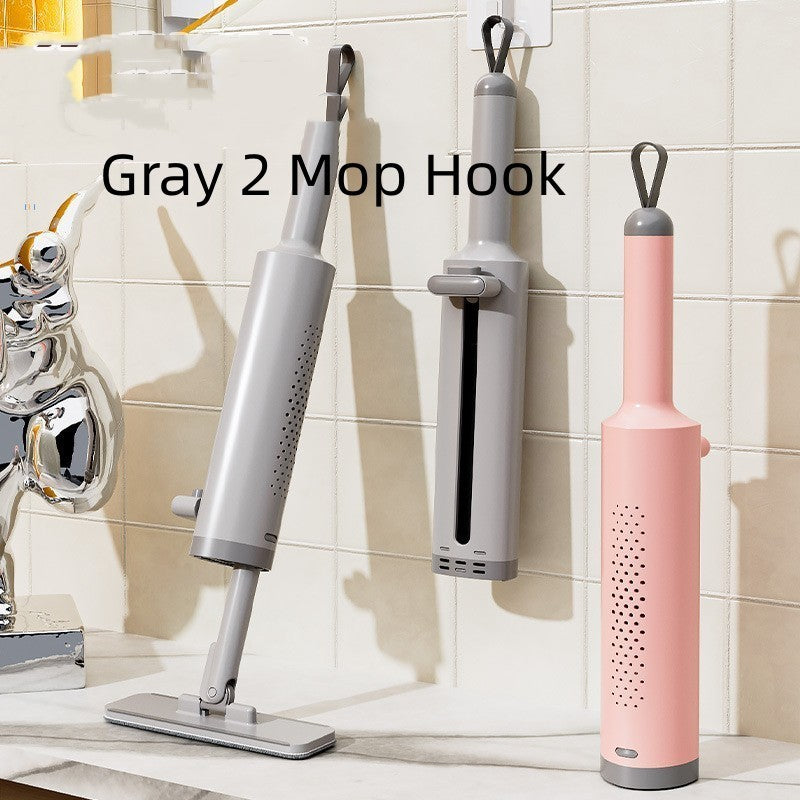 NEW Rotatable Self-Squeeze Mini Mop With Crevice Brush Hand Wash-Free Flat Squeeze Mop With 2 Reusable Microfiber Pads, Microfiber Mop For Wet Dry Use Self Wringing Flat Mop For Floor Cleaning