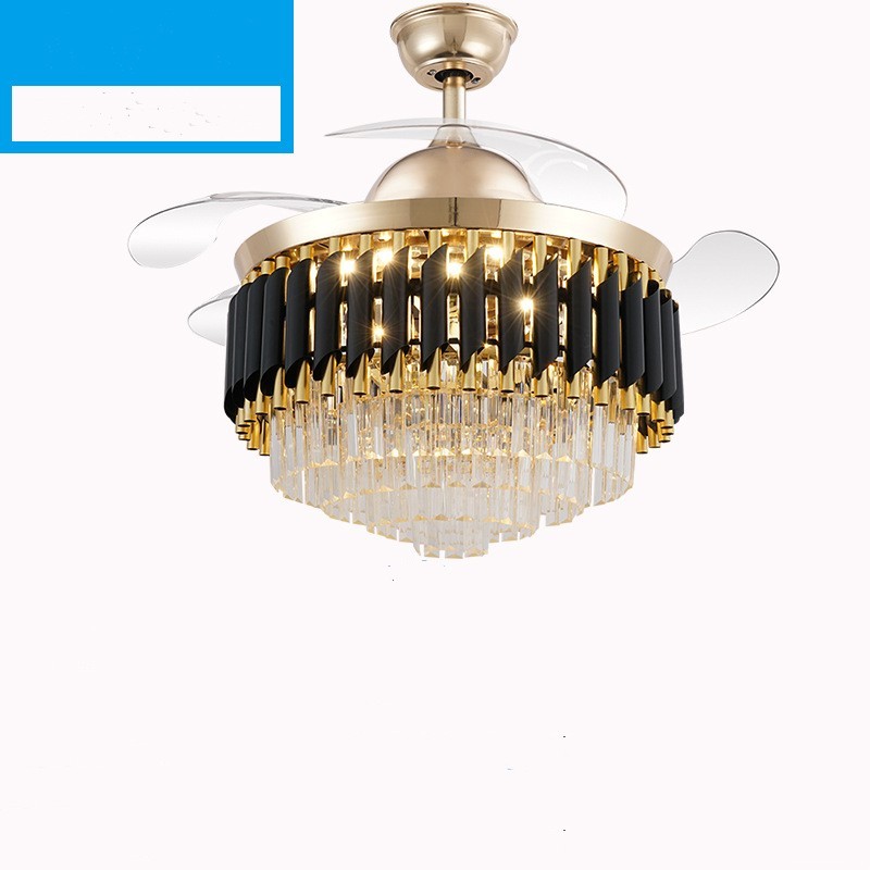 NEW LED Frequency Conversion Fan Light Fixture Crystal Chandelier