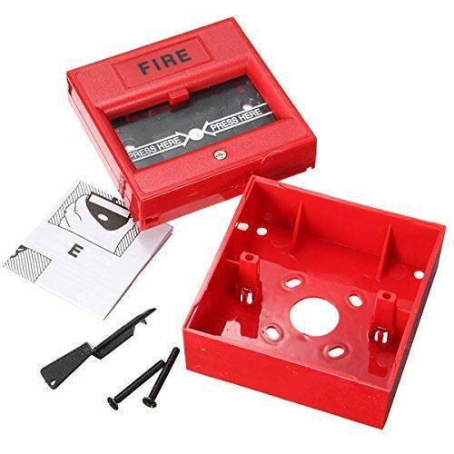 NEW Wired Security Button Hand Breaking Glass Emergency Fire Alarm