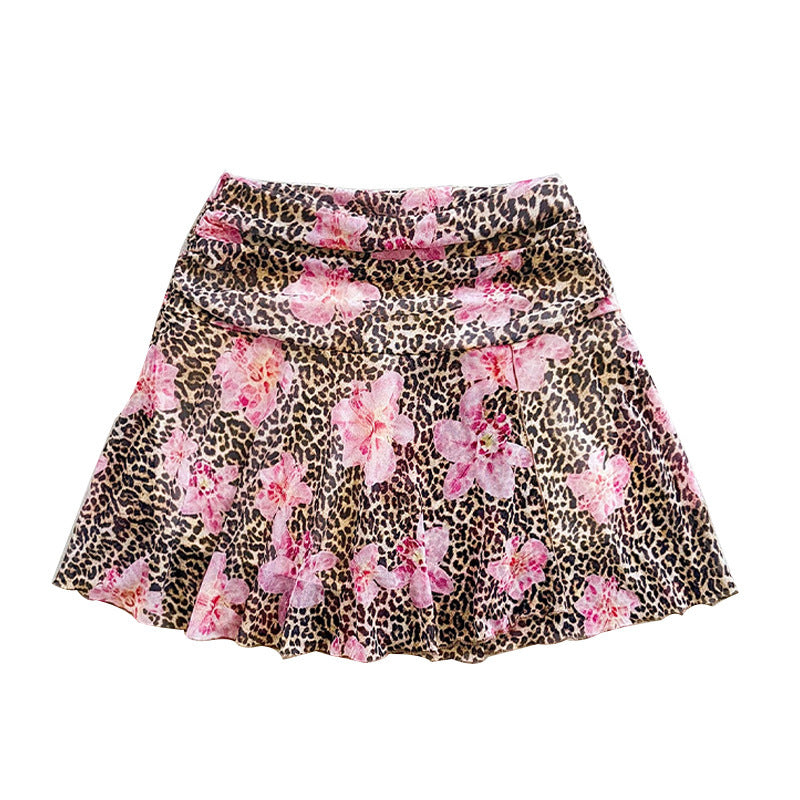 New Women's Leopard Print Skirt Vacation Style