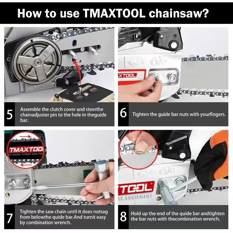 NEW TMAXTOOL 62cc Powerful 20 Inch Gas Chain Saw 2 Strokes Chainsaw