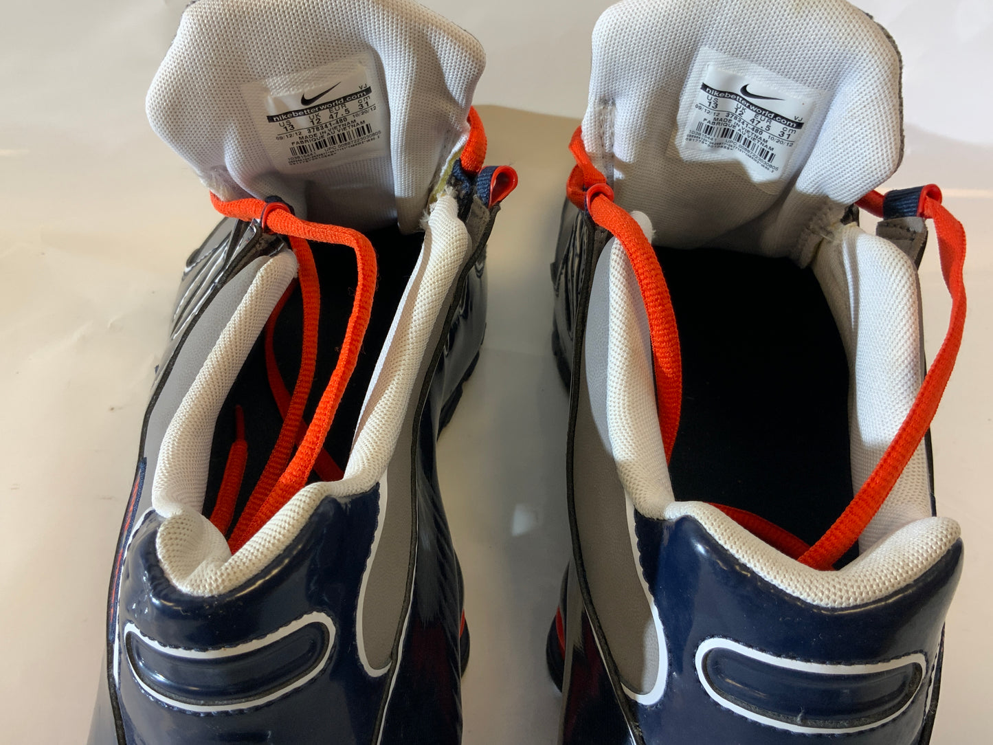 USED Nike Shox 2012 Men’s 13 Blue Orange Gray Athletic Shoe Sneakers