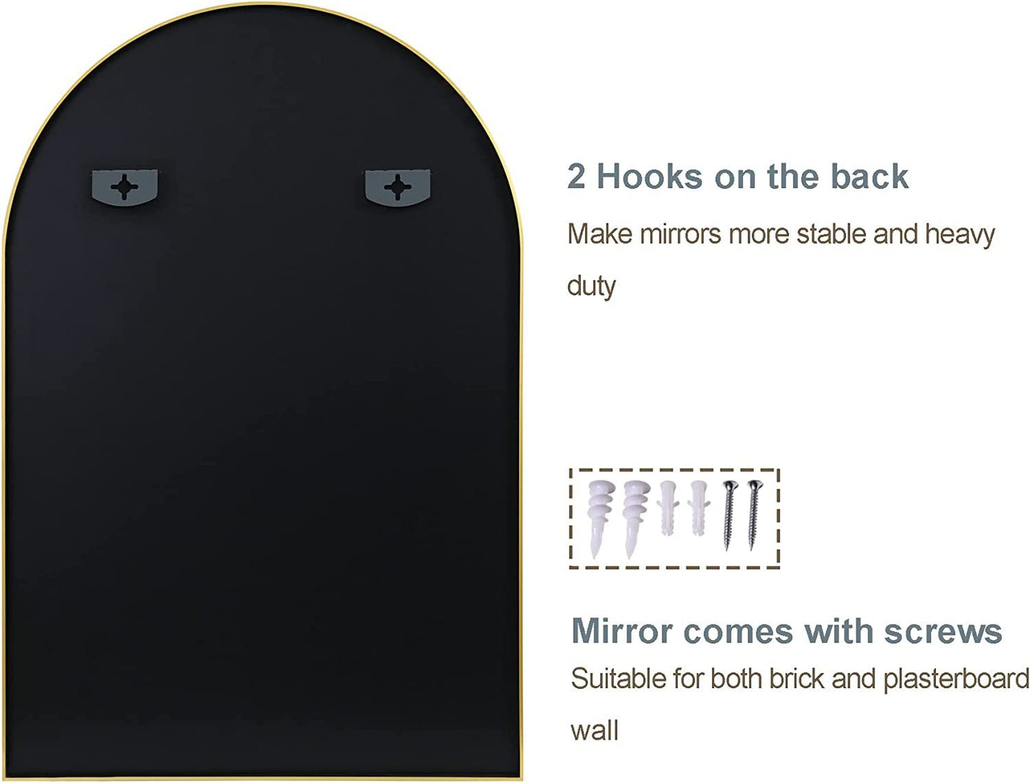 NEW Full-Length Arched Bathroom Mirror – Metal Frame