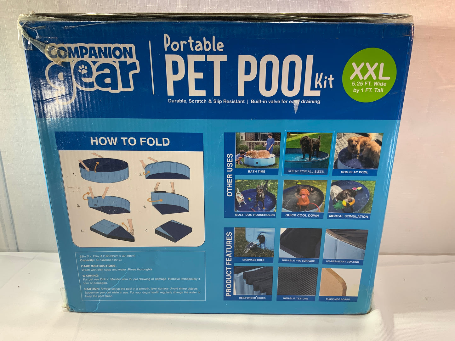 NEW Companion Gear Portable XXL Pet Pool Kit