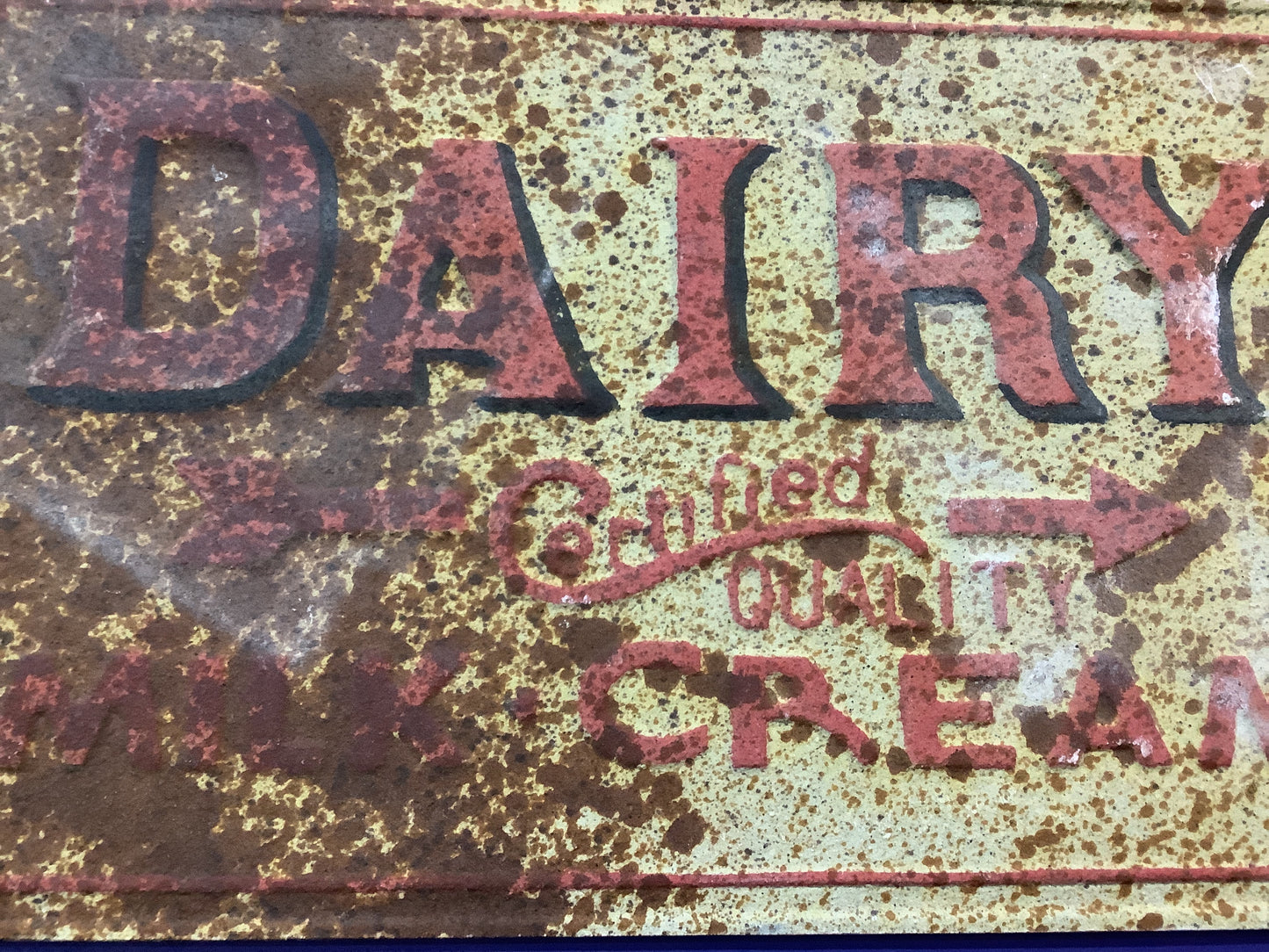 Vintage Advertising Metal Rustic Dairy Milk Cream Farm