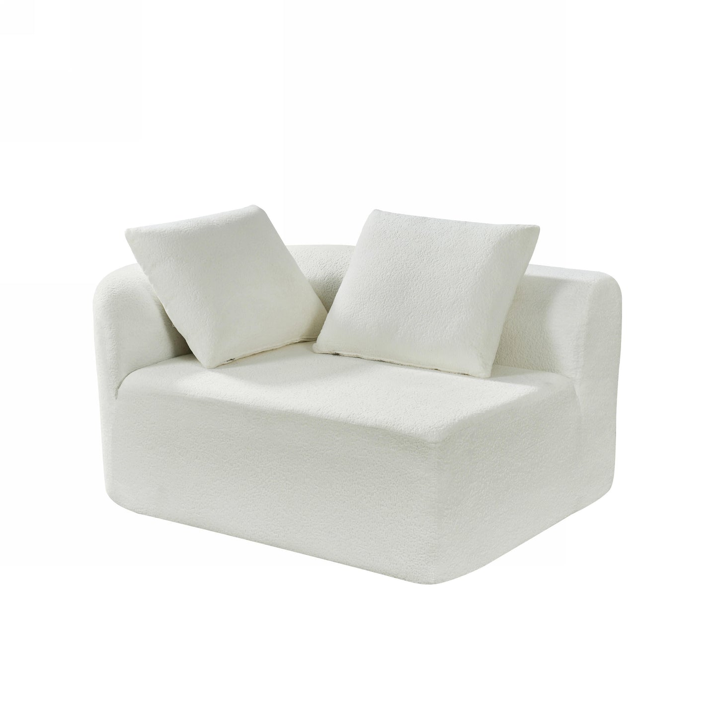 NEW 116' Modern Curved Sectional Sofa with High-Density Fully Compressed Sponge and Chaise Lounge, Pearl Upholstery, 2-Piece Set, Fully Assembled Right Hand Facing, Perfect for Living Room, Lounge