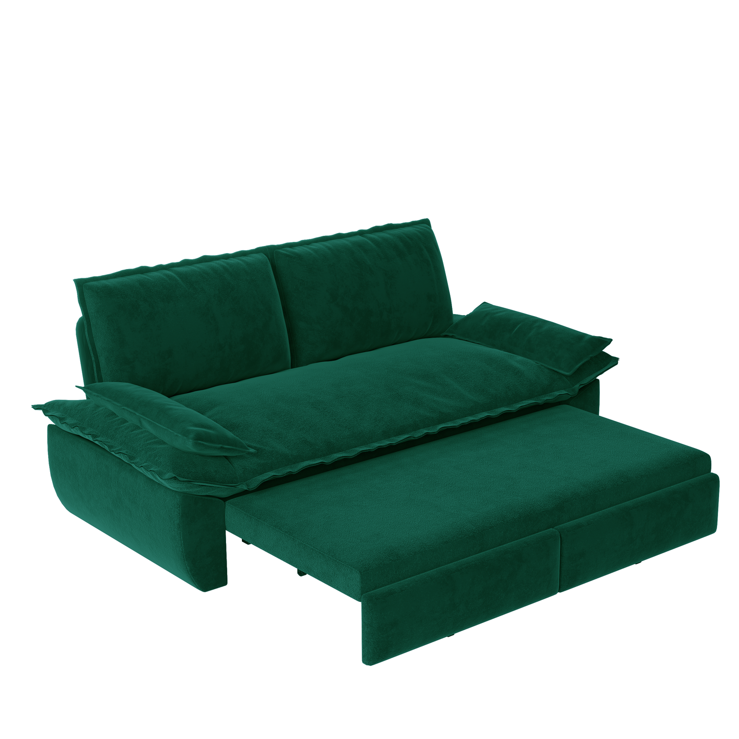 NEW Multi-Functional Green Velvet 3-in-1 Convertible 73.2' Queen Pull Out Sofa Bed Sleeper Couch