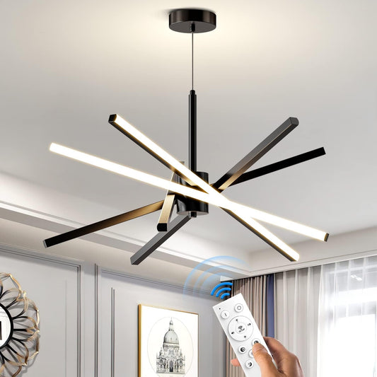 NEW Black 31.5 Inch Modern Sputnik LED Chandelier Lighting