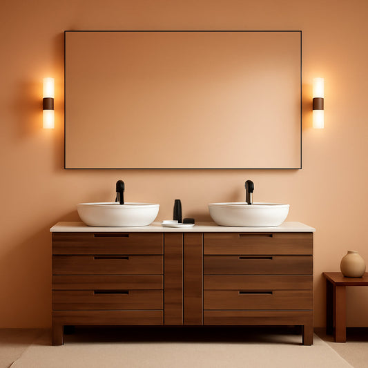 NEW 30x60 Inch Black Rectangle Wall Mounted Bathroom Mirror