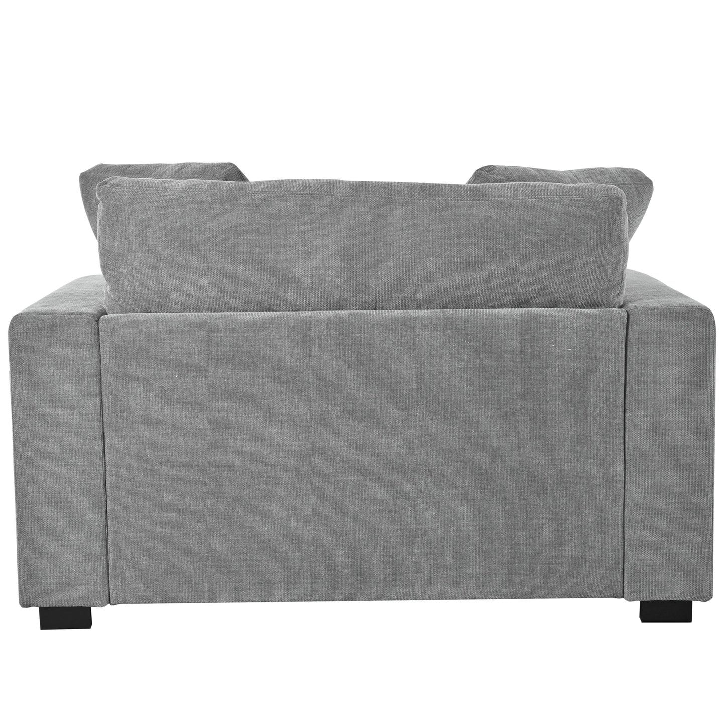 NEW Oversized Chaise Lounge Chair with Solid Wood Legs and Soft Upholstery, Gray
