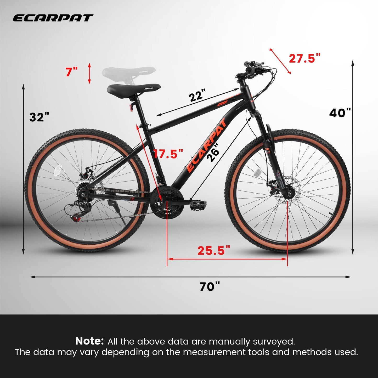 NEW A27301 27.5 Inch Mountain Bike for Adults, Durable High Carbon Steel Frame, Disc Brakes, Stylish Brown Edge Tires, Ideal for Commuting and Outdoor Exploration
