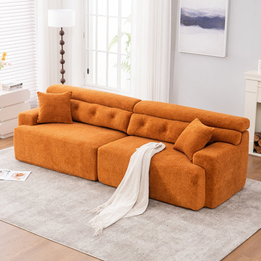NEW Reconfigurable Amber Orange 4-Seater Sectional Sofa