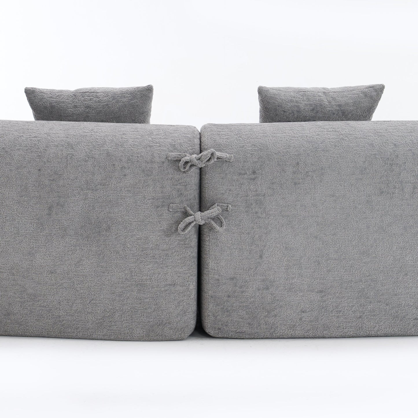 NEW LY-025 Grey Curved Modular Sectional Sofa with 30D High-Density Chenille Upholstery, 110'' Long