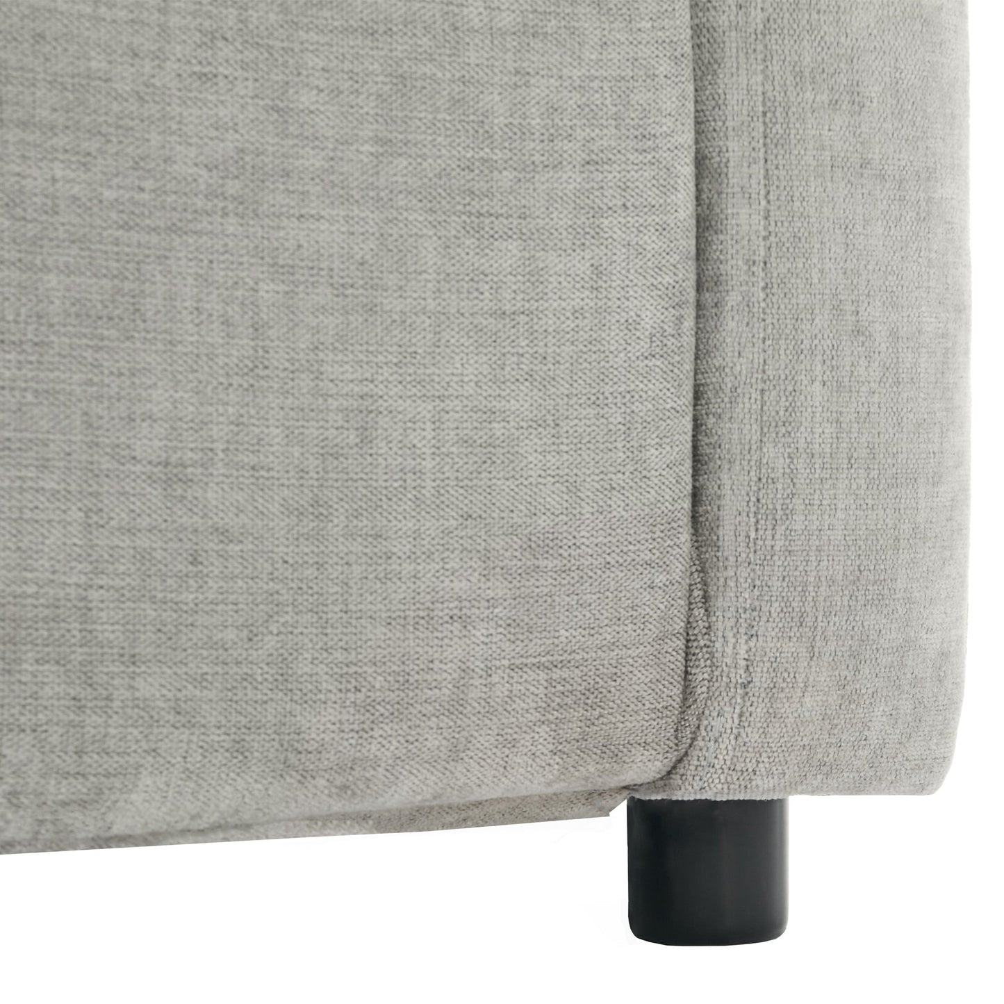 NEW Light Grey Chenille Cozy Upholstered Oversized Comfy Cloud Double Cushion Single Armchair Sofa