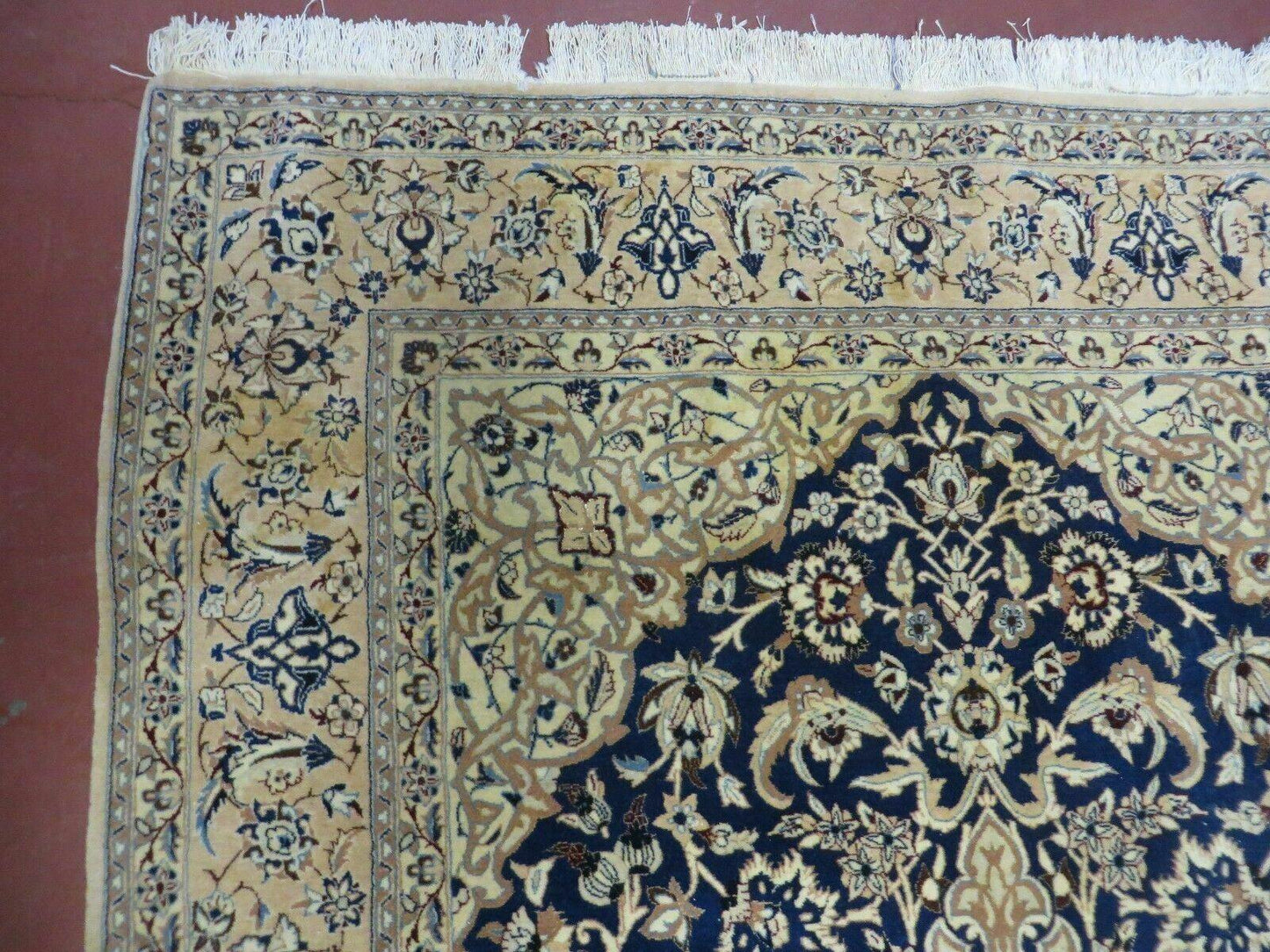 USED 4' X 6' Handmade Ultra Fine India Floral Oriental Wool Silk Rug Hand Knotted