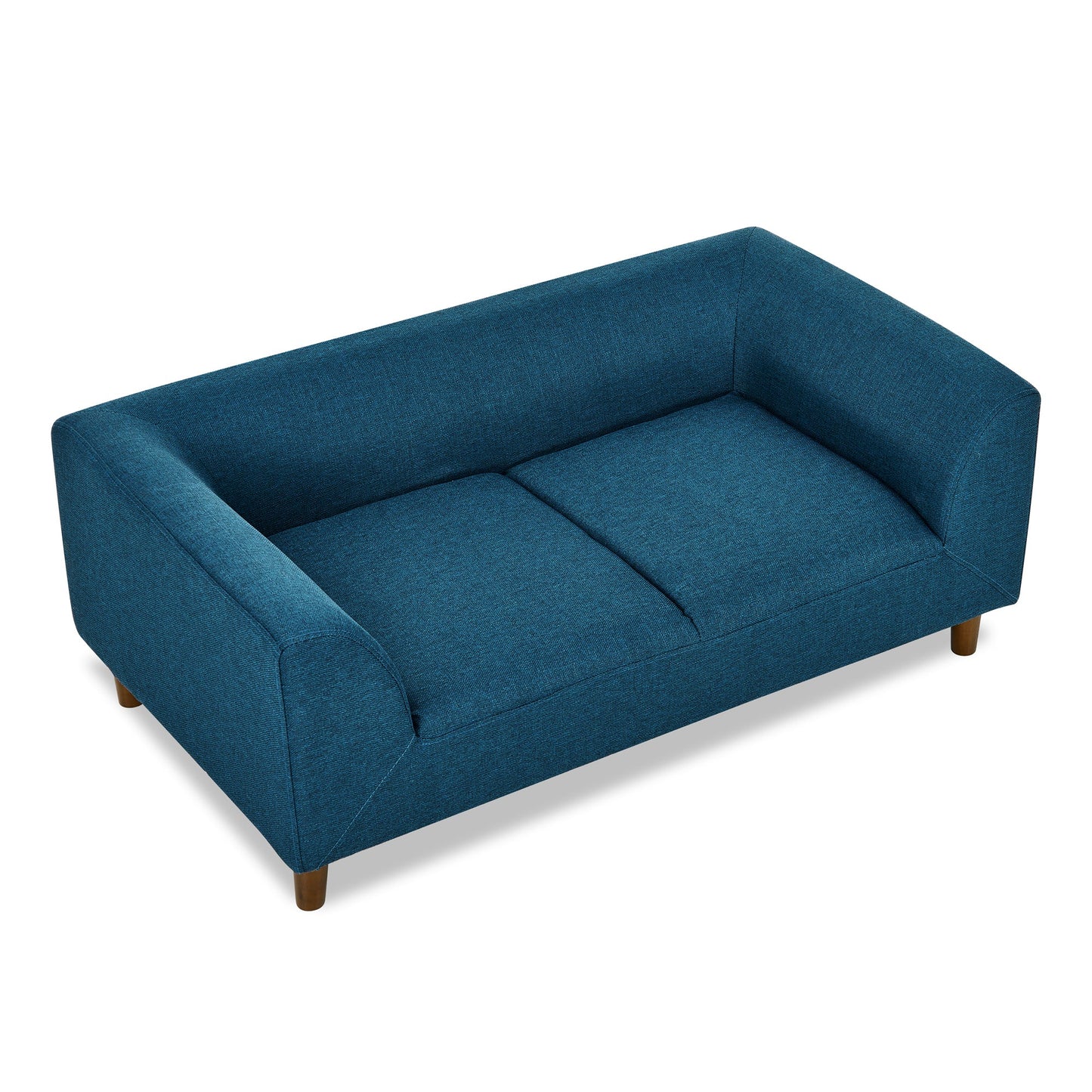 NEW Modern Blue Linen Rectangular Pet Sofa with Backrest and Armrests for Small and Medium Dogs