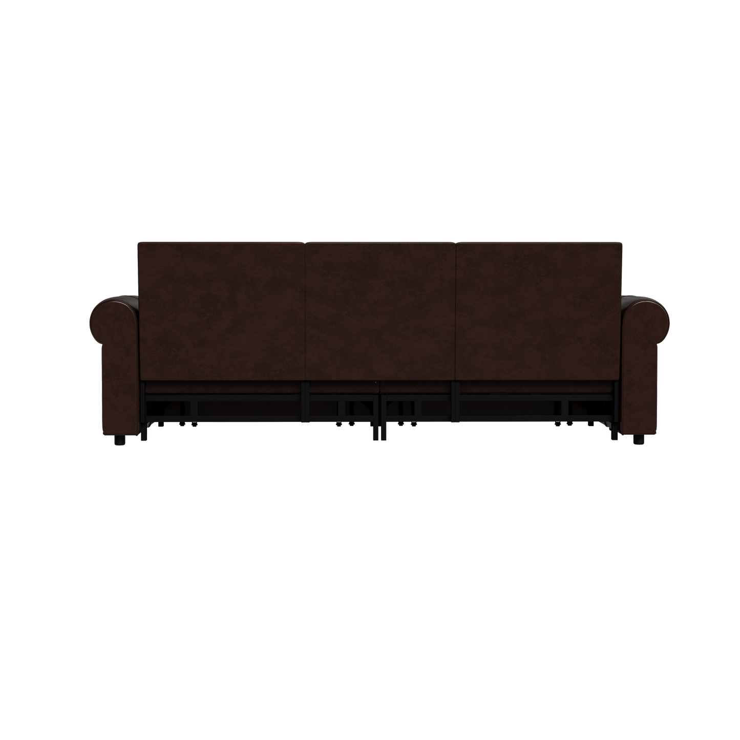 NEW 93.7 ' Pull Out Sofa Bed, 3-in-1 Faux Leather Convertible Sleeper Sofa with Nailhead Trim & Rolled Arm,Multi-Functional Sofa Bed for Living Room,Bedroom,Apartment,Office