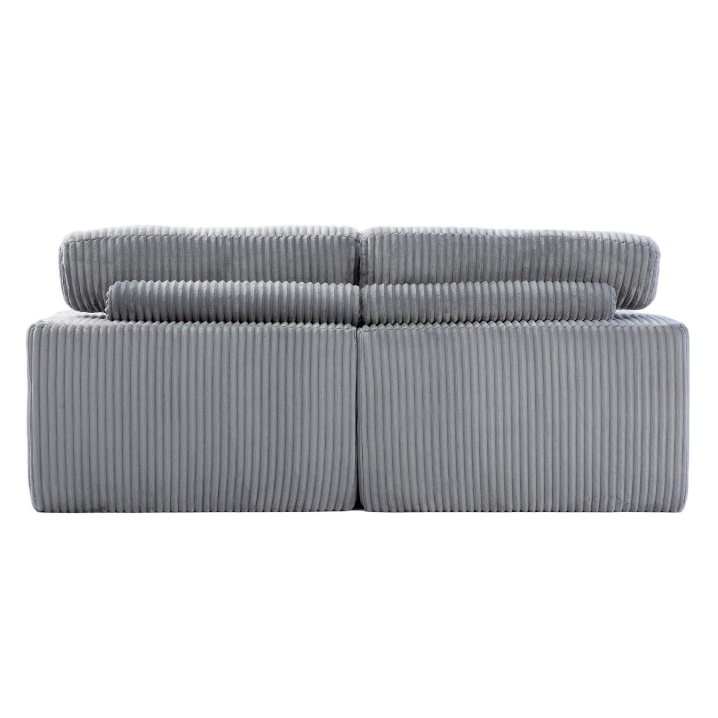 NEW Indoor Grey Corduroy Oversized Upholstered Double Chaise Lounge Chair Oversized Upholstered Sleeper Cloud Couch Deep Seat Luxury Sectional Sofa Bed Chaise Lounge