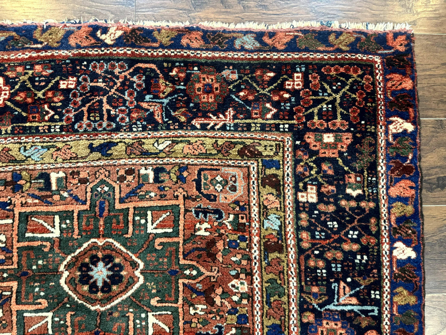 USED Antique Persian Karajeh Heriz Rug 5x6