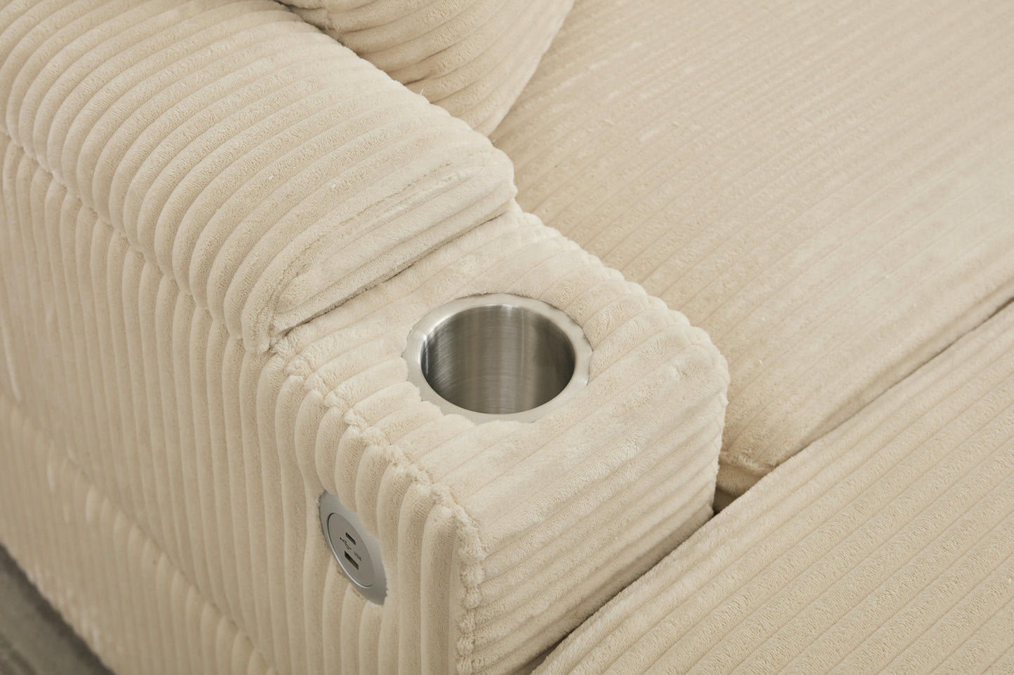 NEW Combination Modular Convertible Sectional Upholstered Deep Seat Sofa Bed Set with Armrest Storage Stainless Steel Cup Holders and USB Ports