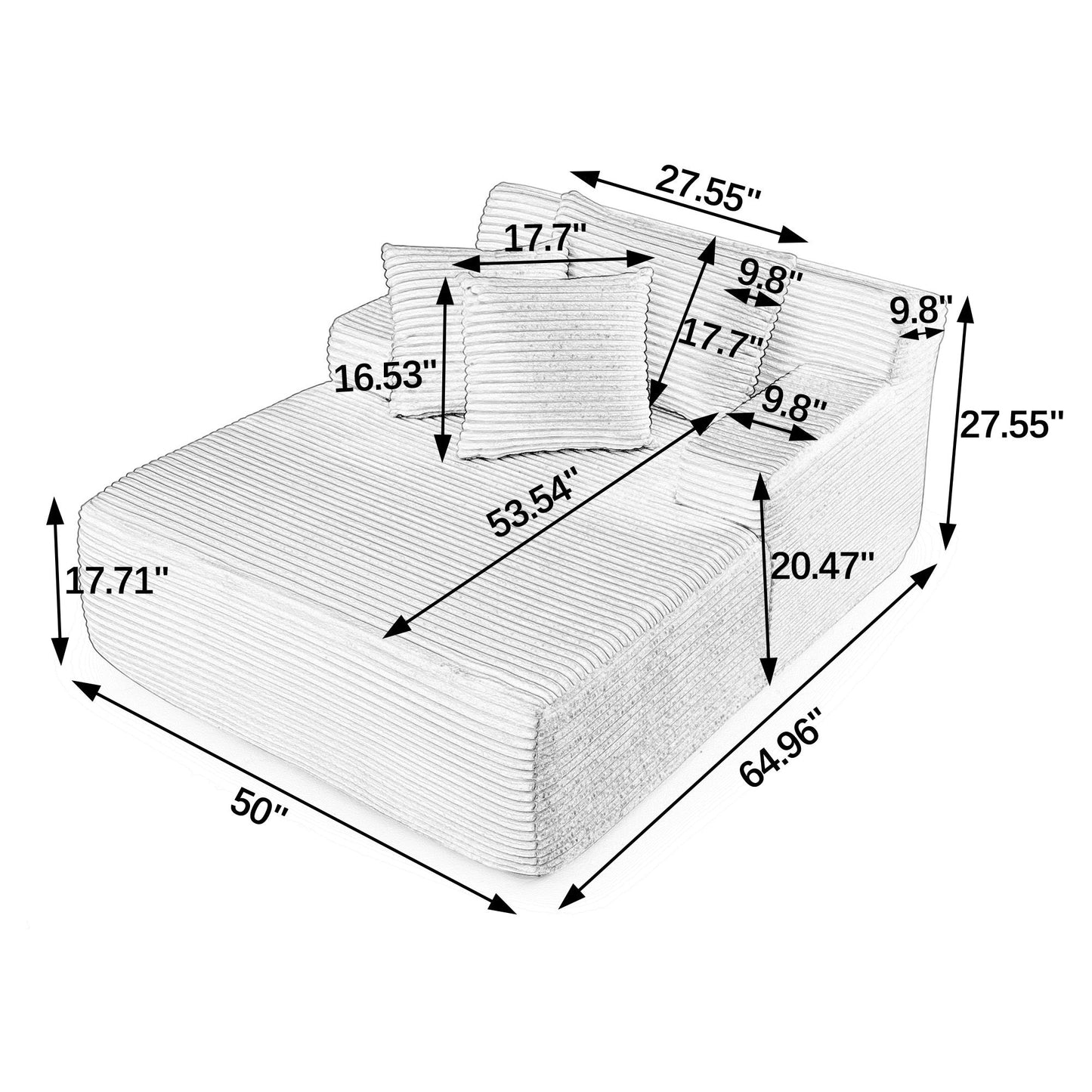 NEW Modern Velvet Single Lazy Sofa Lounge Chair with High-Density Foam in Gray