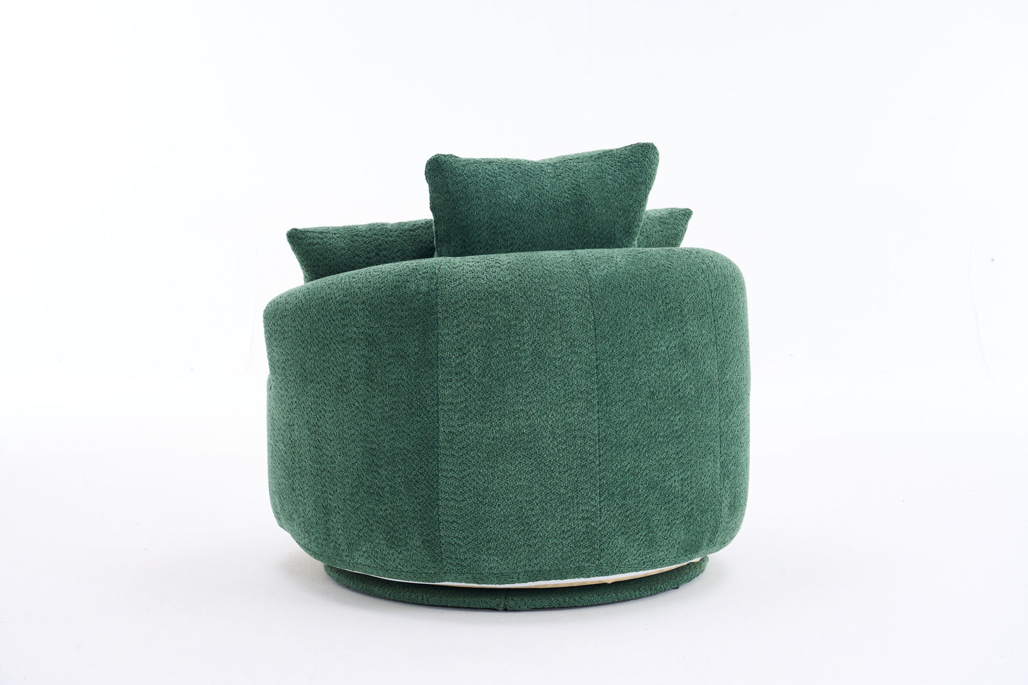 NEW 360° Green Swivel Accent Barrel Round Upholstered Sofa Chair with 3 Removable Pillows