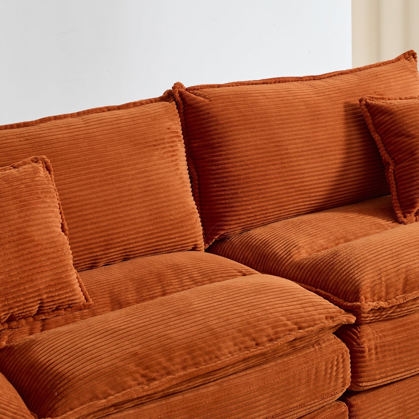 NEW Corduroy Sofa Sleeper Couch Loveseat Sofa with Pillows Comfy Upholstered Deep Seat Sofa for Bedroom,Living Room,Apartment,Office,Dorm-Orange Corduroy