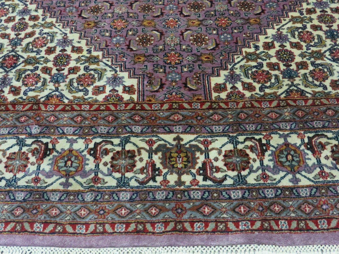 USED 8' X 10' Vintage Fine Handmade India Wool Rug Hand Knotted Carpet Detailed Nice