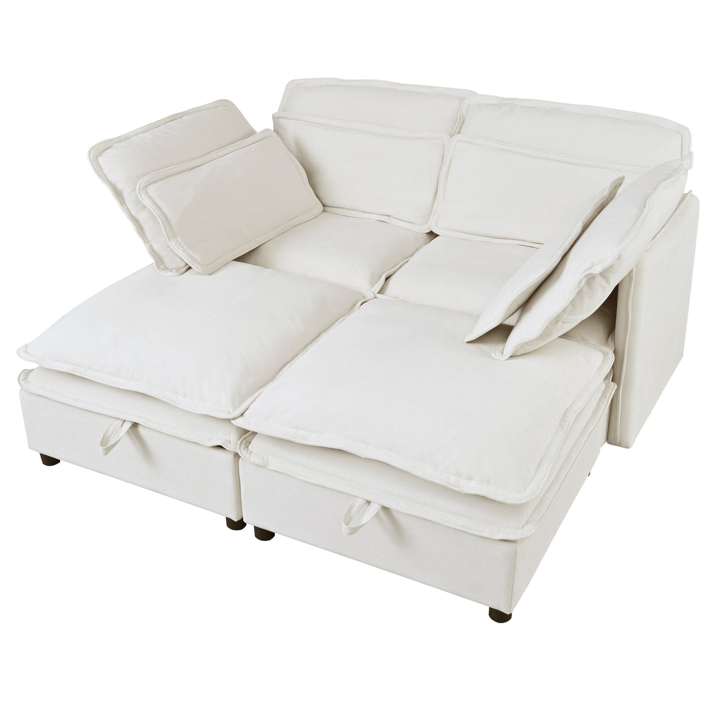 NEW U Style Double-Layer Cushion Four Seater  Modular Sofa with Storage Function