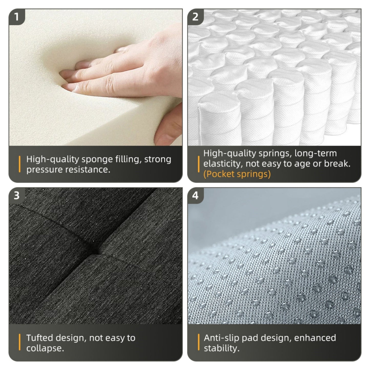 NEW Modern Oversized Modular Sectional Sofa with Ottoman, Seat, Chaise lounge and Armrest, Sparkling Chenille Fabric Soft Cushion Sofa with 4 Pillows,4 PCS DIY Combination Tufted Sofa,No Assembly Required