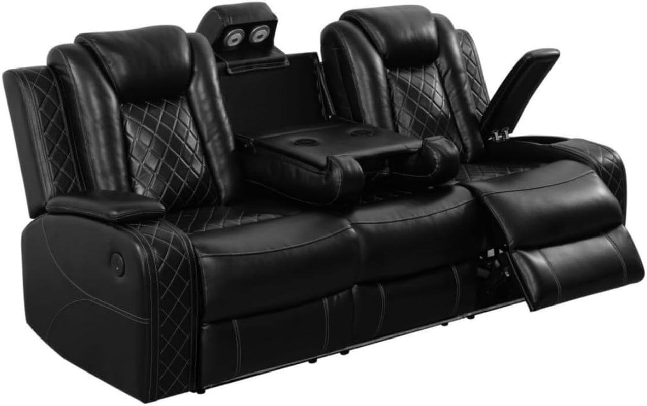 NEW Electric Power Recliner Sofa Black With USB Charging Ports