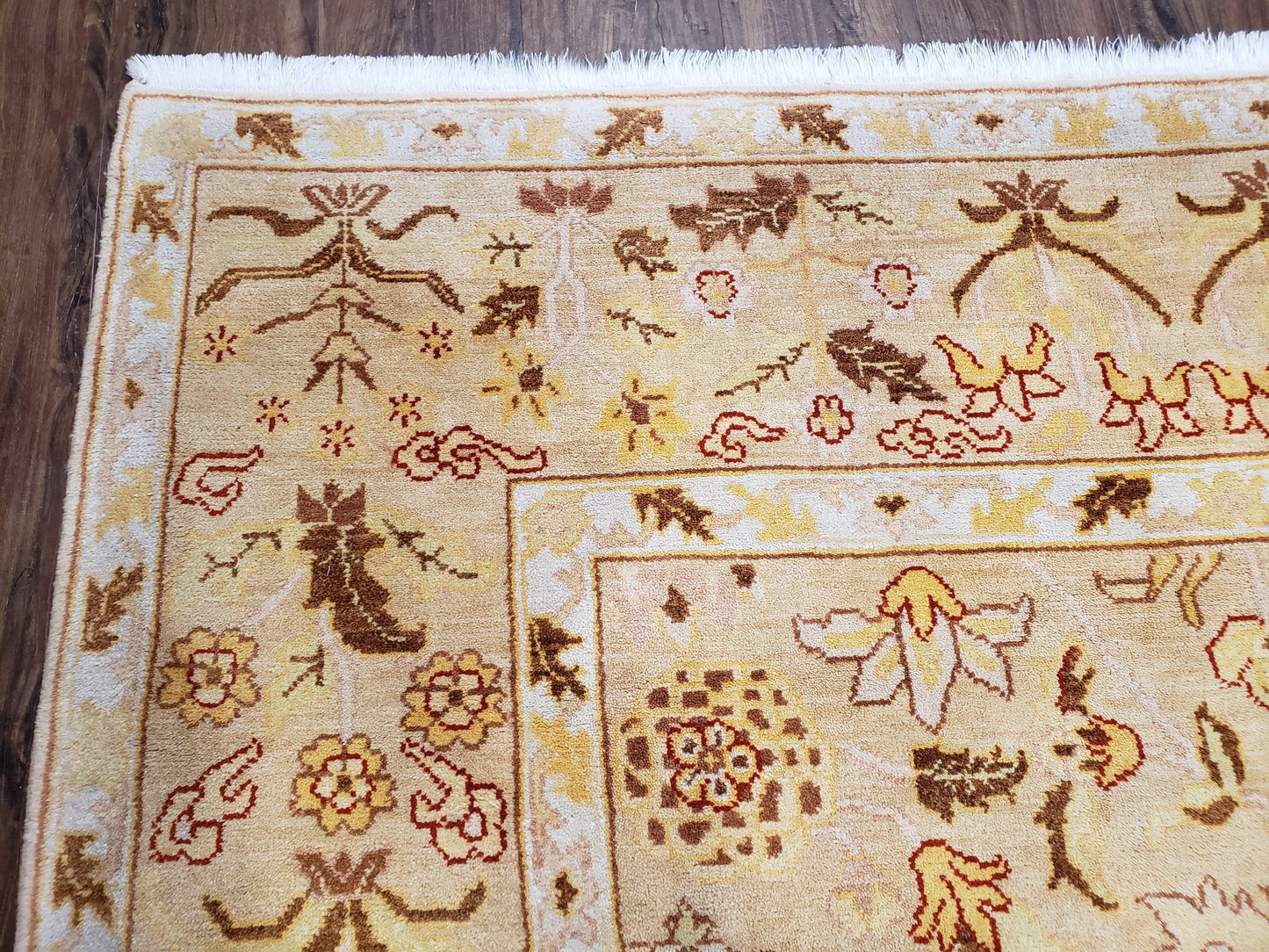 USED Vintage Turkish Oushak Area Rug 6x9, Wool Hand-Knotted