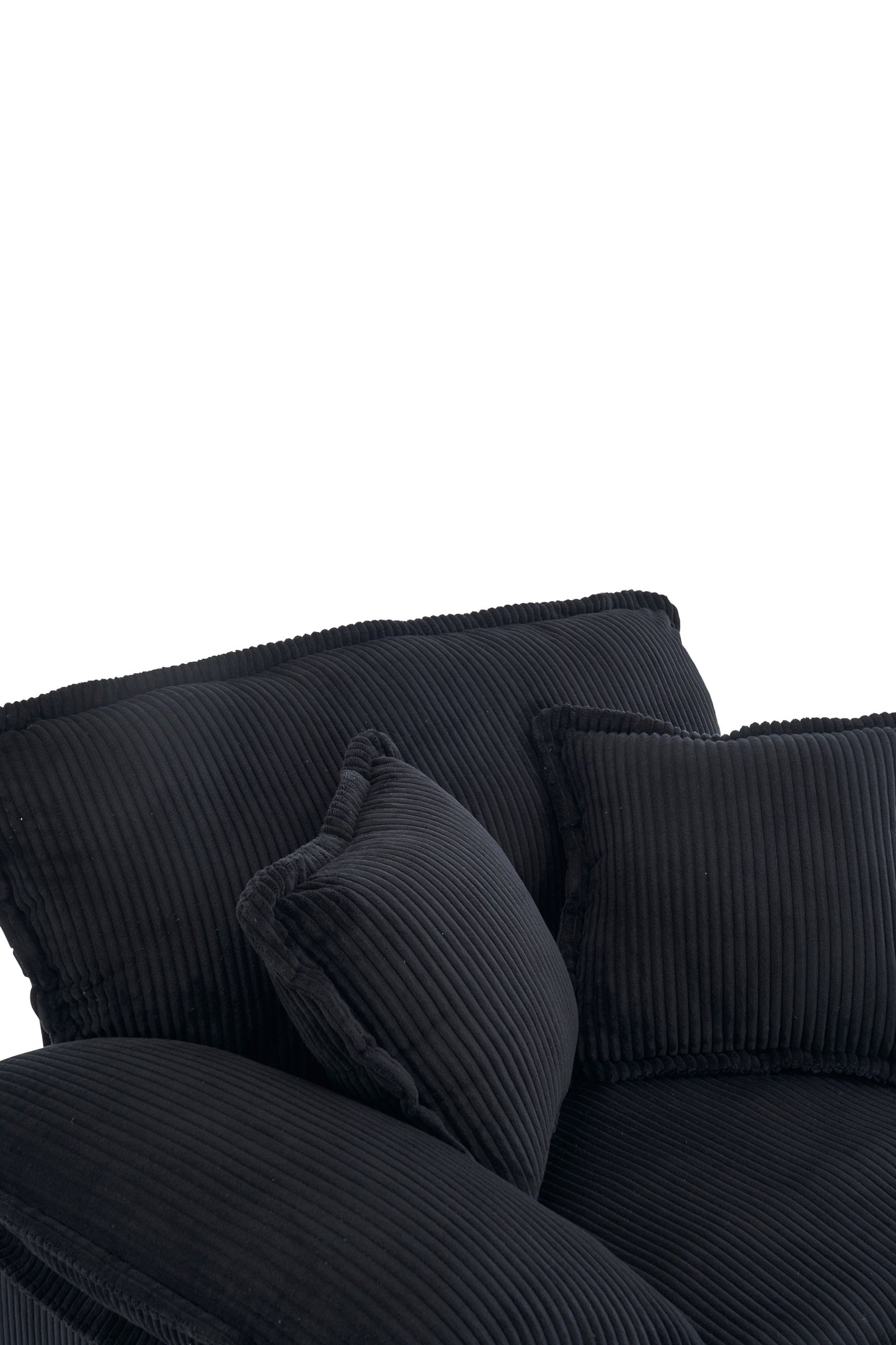 NEW 56.3 Inch Corduroy single sofa With  2 toss pillows and a ottoman ,Comfy Sofa- Deep Seat Couch for Living Room