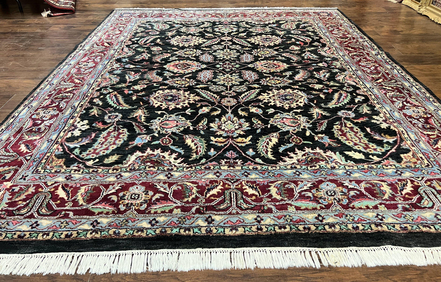 USED Indo Persian Rug 8x10, Nourison Carpet, Floral, Hand Knotted Vintage Wool Rug