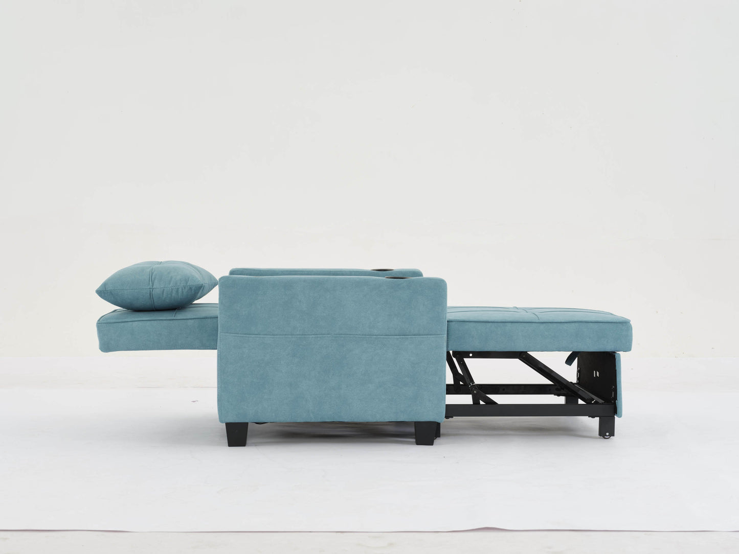 NEW Green Scratch Cloth Futon Chair Bed Convertible 3-in-1 Pull Out Sleeper Bed with USB Port