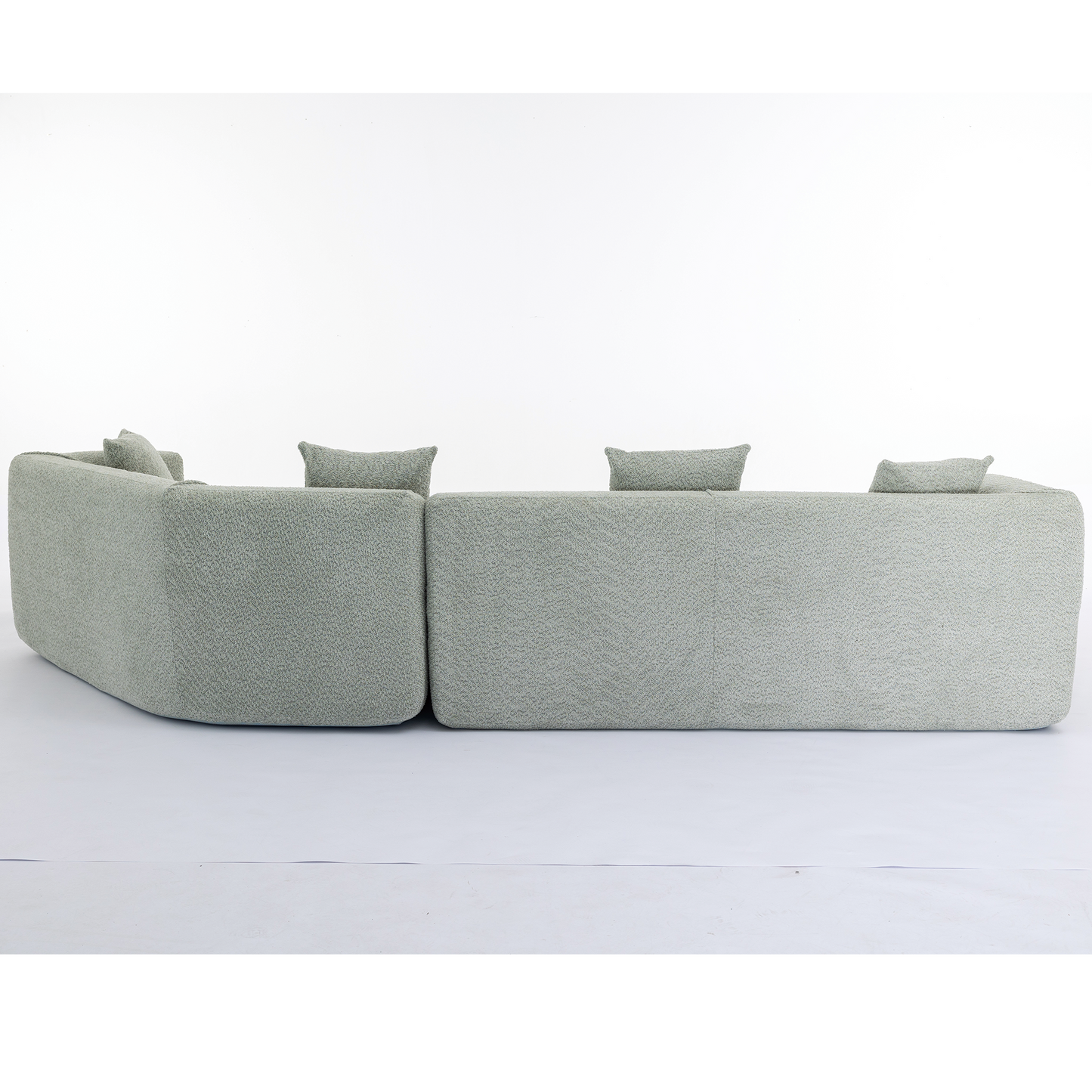NEW Modern Green Round Fiber Fabric Modular Sectional Sofa