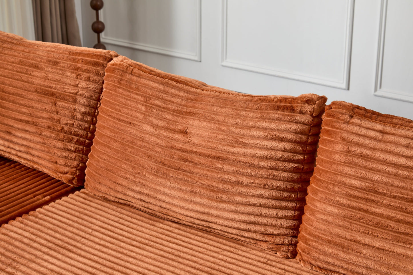 NEW Compression Sectional Couch with Comfy Chaise, Boneless L Shape Sofa with Deep Seat, Minimalist Modular Couches Sleeper for Living Room Bedroom Apartment Lounge,corduroy,Brown