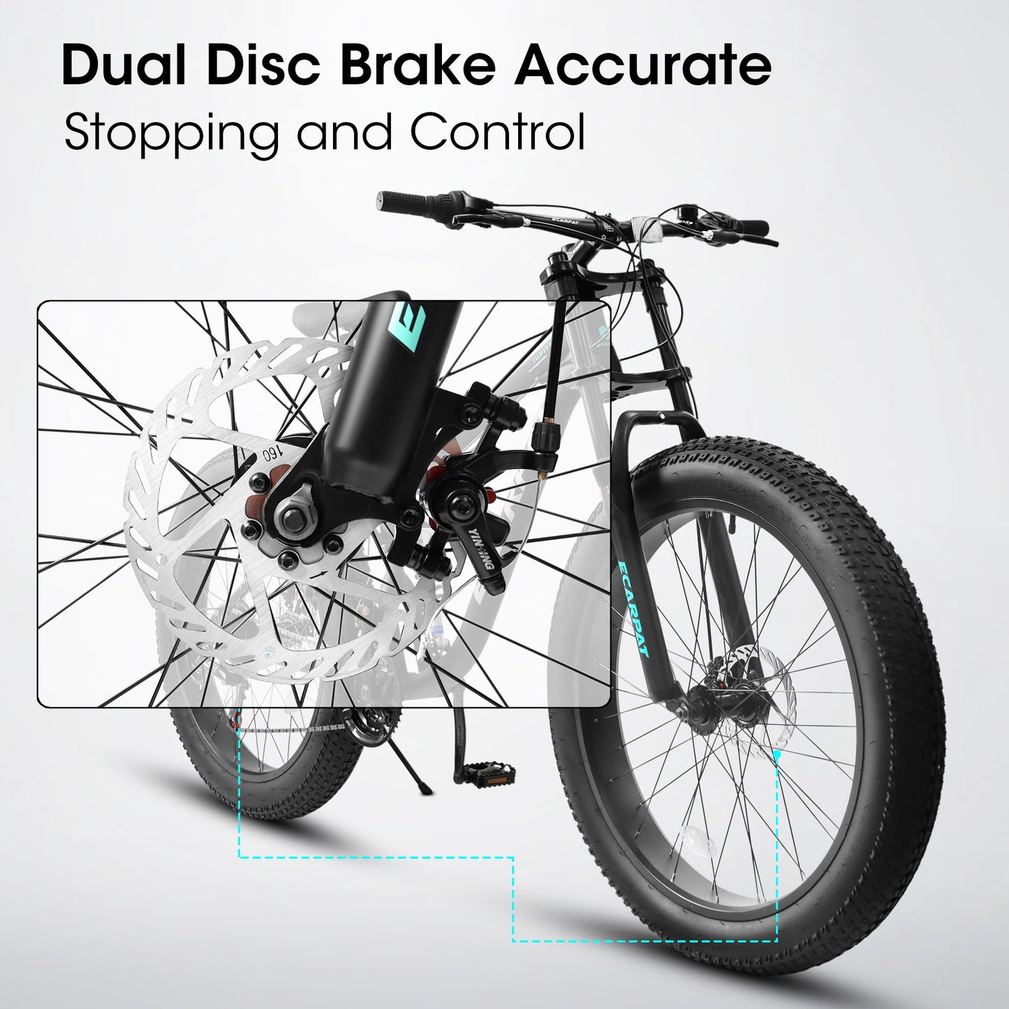 NEW A26309 26 inch Mountain Bike,Full-Suspension 21 Speeds Drivetrain with Disc-Brake MTB Bicycle, 26*4' Fat tire Bike for Men