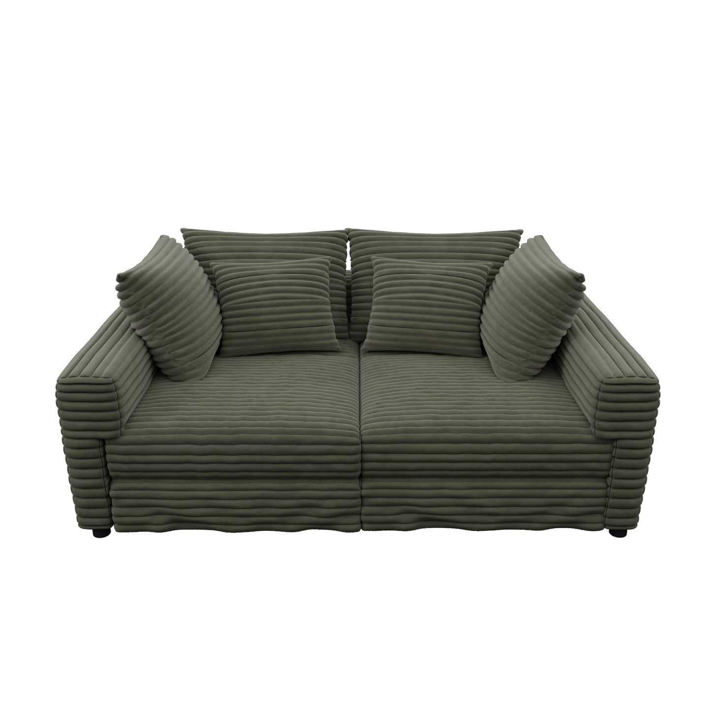 NEW 102.4 ' Plush Corduroy 4-Seat Sofa,Modern Comfy Upholstered Sofa Cloud Couch,Deep Seat Couches with Soft Pillows,Convertible Deep Seat Sofa Lounge Chair for Living Room Bedroom,Apartment,Office,Green