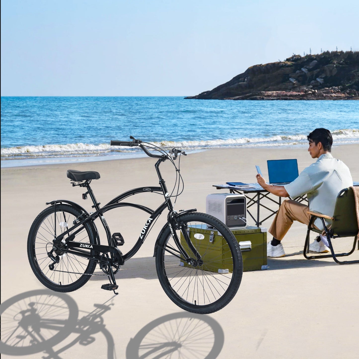 NEW 7 Speed Bicycles 26'Inch Multiple Colors Men's Beach Cruiser Bike