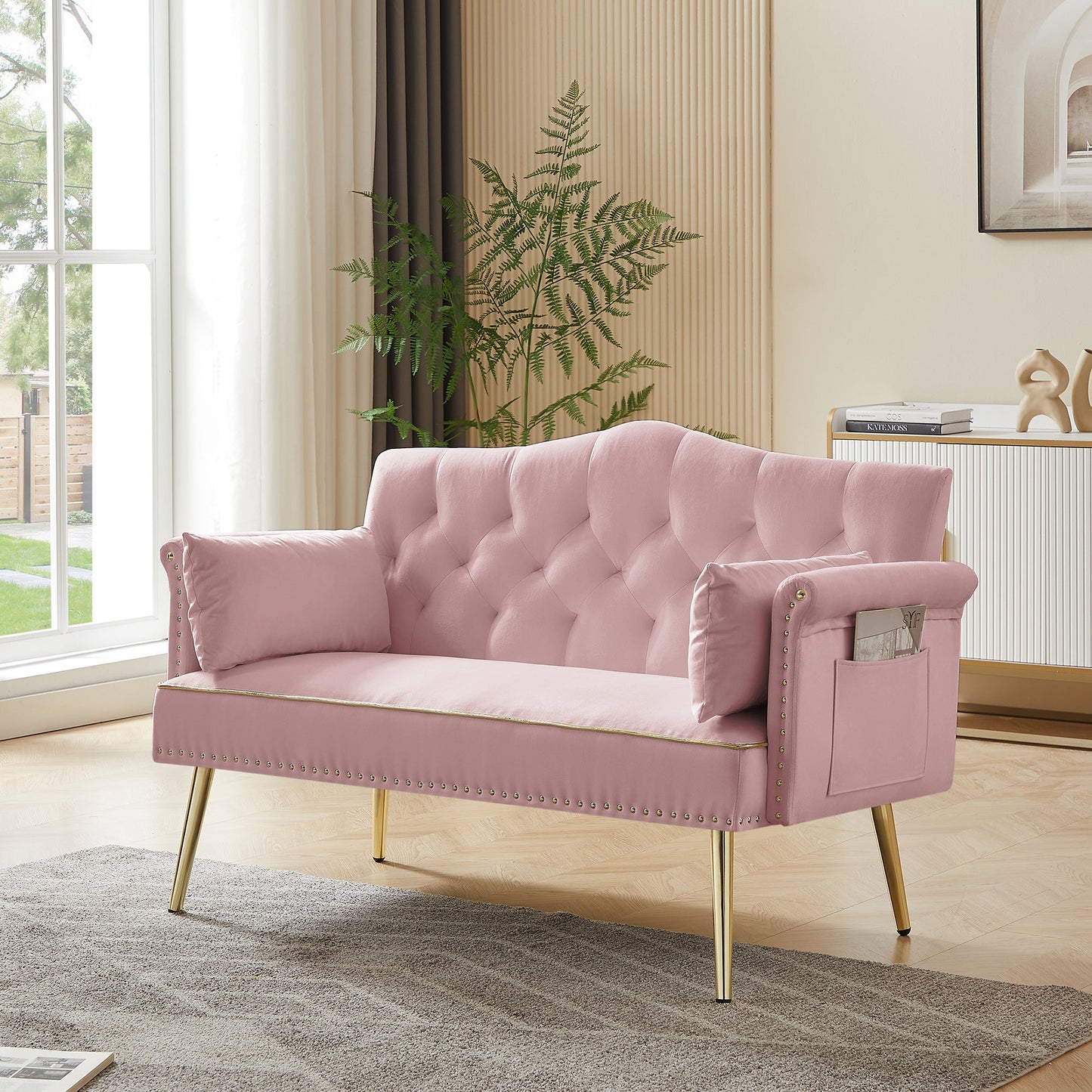 NEW Pink 2 Seater Loveseat Sofa Couch