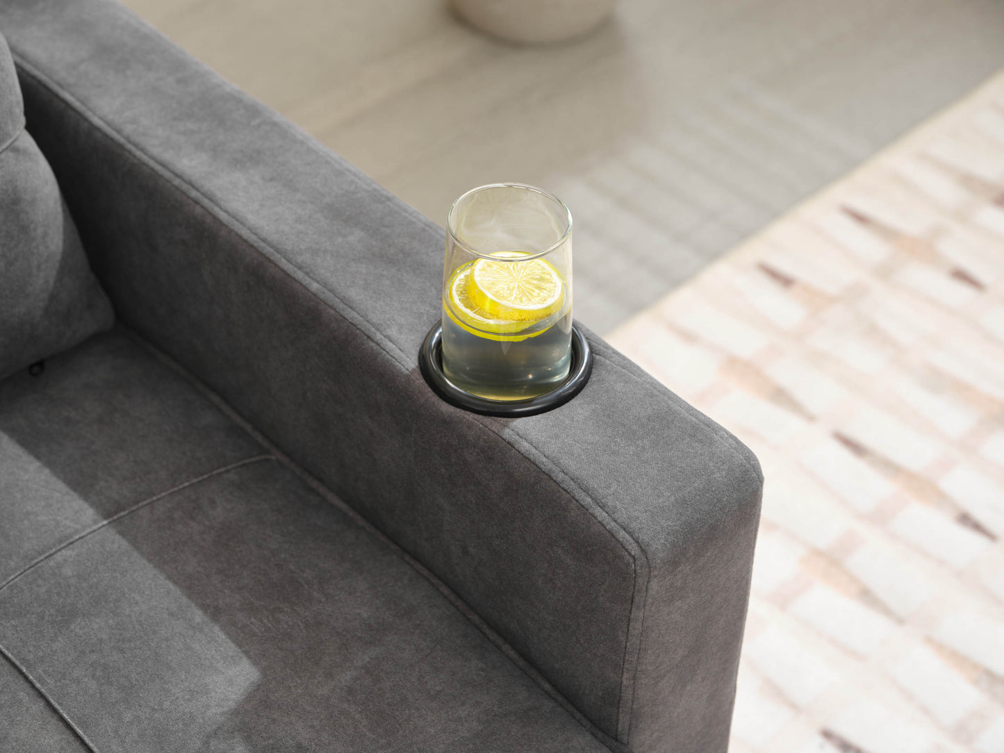 NEW Dark Grey Futon Bed Convertible Chair 3-in-1 Pull Out Sleeper Sofa with USB Ports