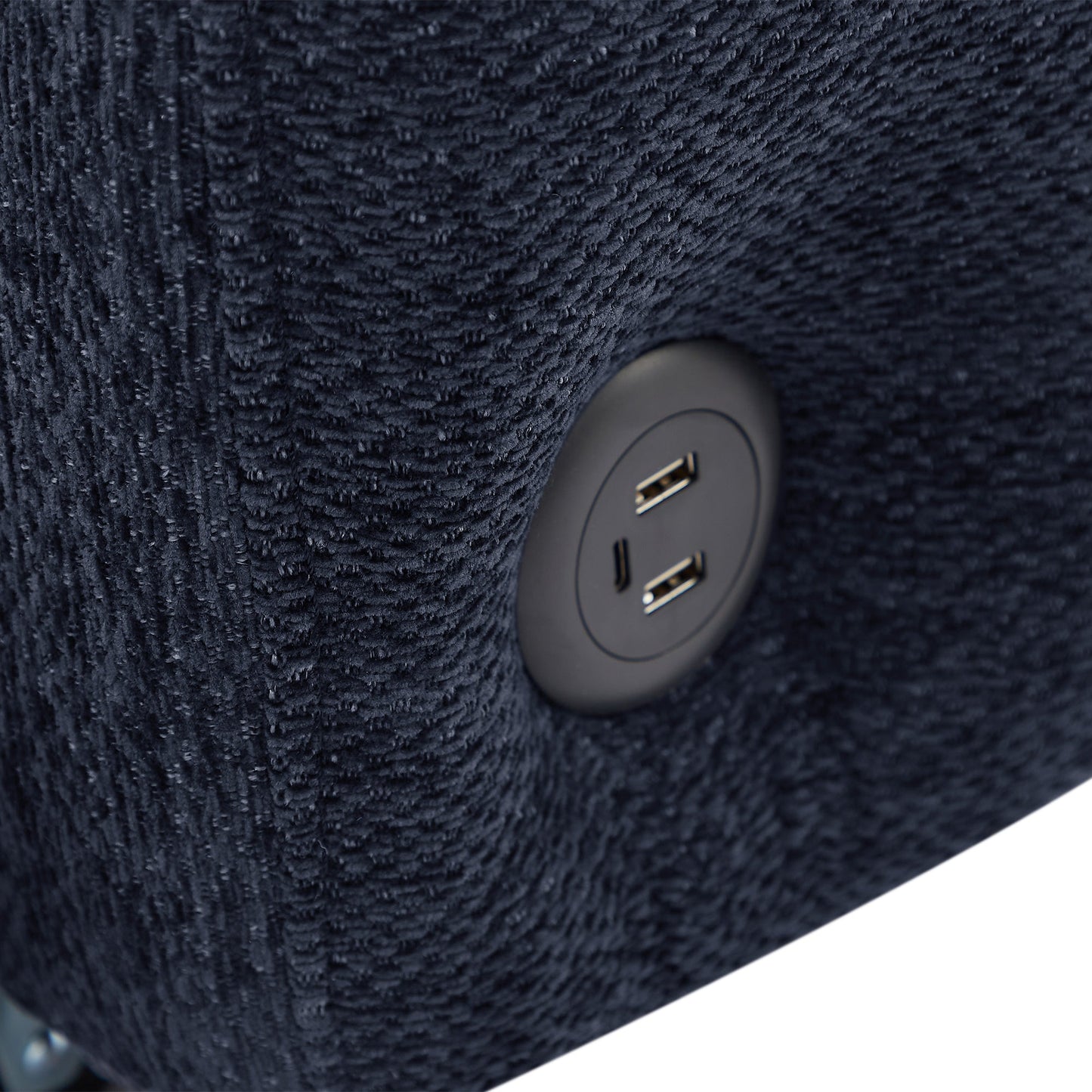 NEW Modern Loveseat Sofa Pull-out Bed with Adjustable Backrest, USB Ports, Lumbar Pillows, Blue Chenille, 52.8'