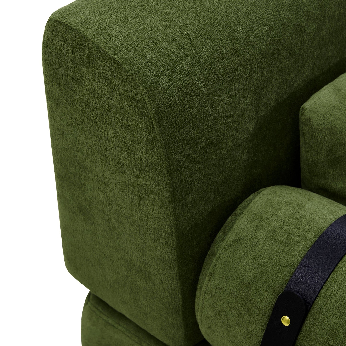 NEW Modern Green Chenille Foam 2 Seat Pillow Top Arms Metal Frame Loveseat