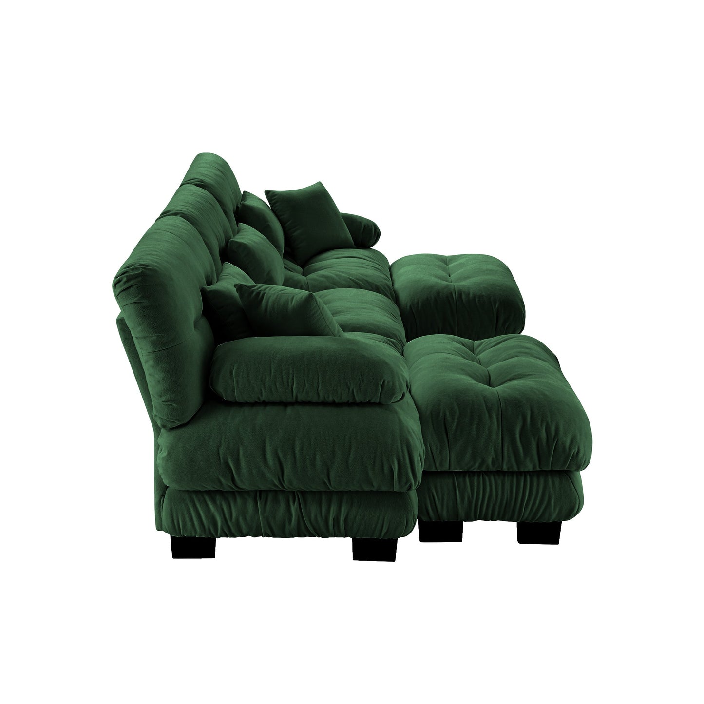 NEW Luxury Modular Sectional Sofa Couch - Oversized U Shaped Cloud Couch for Living Room,Deep Seat Sofa Couch with 2 Ottomans ,Chenille Green