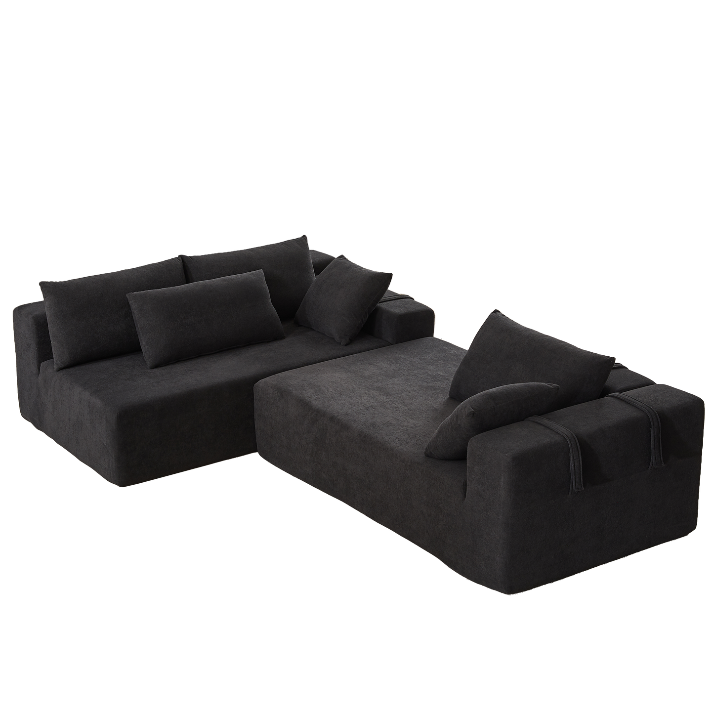 NEW Modern Chenille Free Combination Upholstered Sectional Sofa Couch Set,Modular 108' L Shaped Sectional Living Room Sofa Set With 6 Pillows